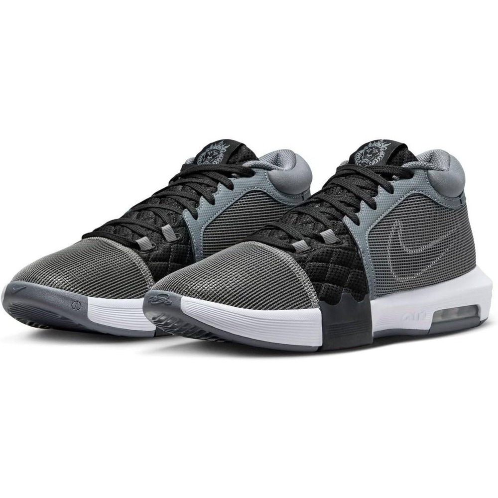 NIKE‎ Lebron Witness 8 Basketball Shoes, Cool Grey/Black/White) Sz 18